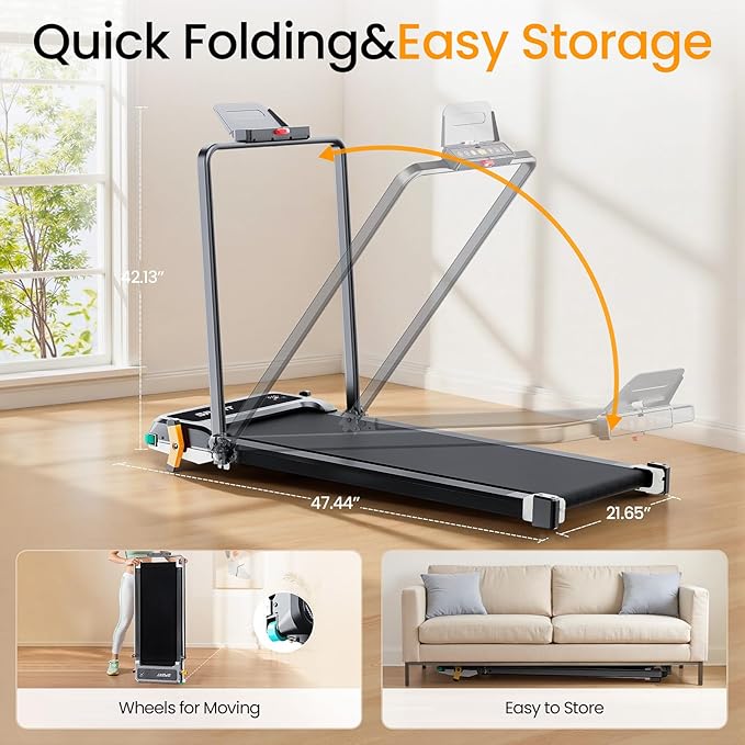 Walking Pad with Incline - Dual-Sided 2 in 1 Under Desk Treadmill with Shiatsu Foot Massager, 330LBs Walking Pad Treadmills for Home and Office, LED Display and Remote Control