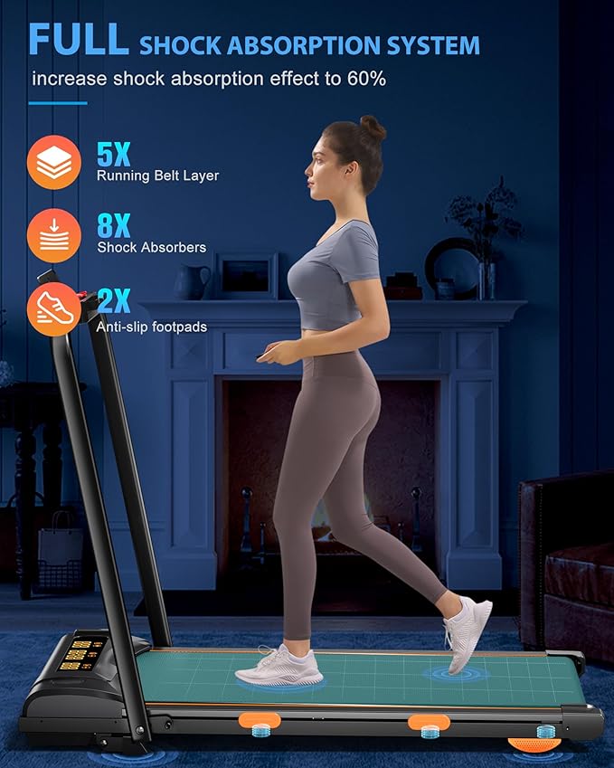 340lb Capacity Walking Pad Treadmill with 12% Incline, Big LED Display Under Desk Treadmill Support Full Manual/3-Preset Countdown/App Mode, Portable Treadmills for Small Spaces