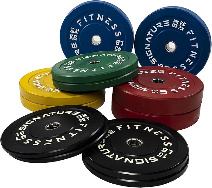 Signature Fitness 2" Olympic Bumper Plate Weight Plates 55LB Single,