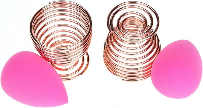 LanMa Beauty Sponge Blender Holder,(2 Pack Rose Gold) Makeup Sponge Drying Stand Storage Egg Powder Puff Display Stand