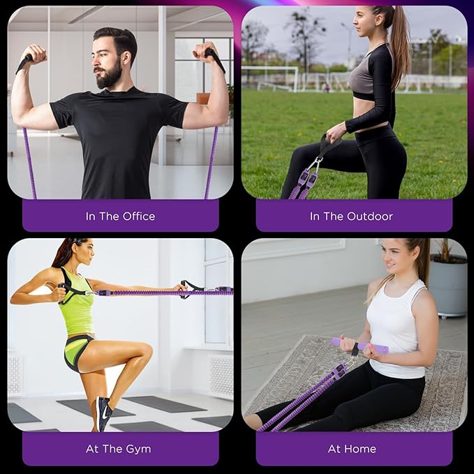 2025 Upgrade Pedal Resistance Band, 4-Tube Elastic Sit Up Pull Rope for Men and Women, Pedal Puller for Strength Training, Foot Resistance Rope for Physical Therapy, with 5Pcs Exercise Bands