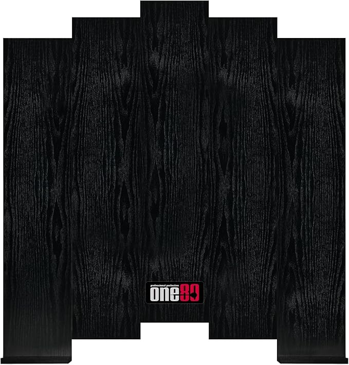 Knock-down Dartboard Backboard for A Large Area of Wall Protection Free Combination for Various Set-up Options Wooden Backboard with Black Veins Mounting Kits and Instructions Included Dartboard