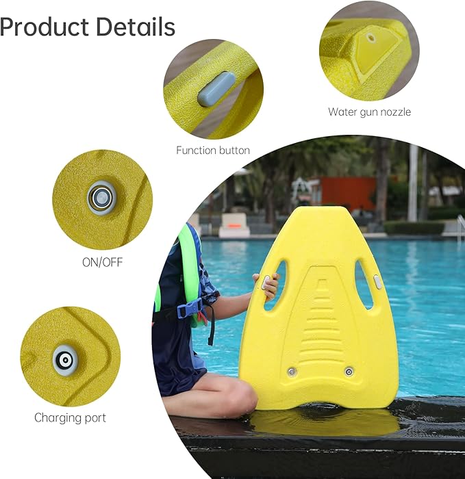 Electric Swimming Kickboard for Kid,Swim Kickboard with Water Gun Function,Swim Board for Children/Swimming Beginner
