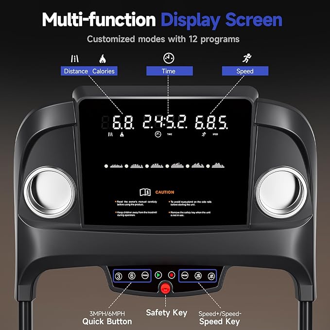 Treadmills for Home Use, Walking Pad Treadmill with Incline, Auto Foldable Treadmill for Home, 8.0 MPH Running Treadmill with Bluetooth Enabled, 300 lbs User Capacity