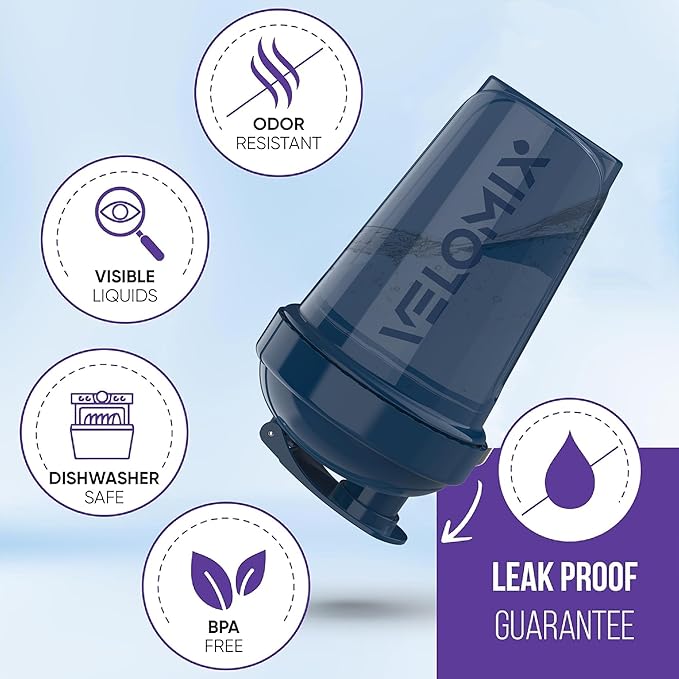 '-2 Pack- 20 oz Protein Shaker Bottles for Protein Mixes - 2x Wire Whisk, Leak Proof Shaker Cups for Protein Shakes and Pre Workout, Protein Shaker Bottle Pack, Protein Mixer Cup (Blue&Black)