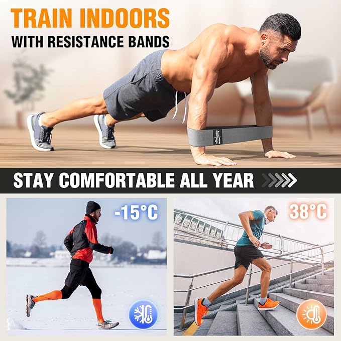 Fabric Resistance Bands for Working Out - Exercise Bands for Women and Men, Booty Bands for Legs and Glute, Yoga, Pilates, Rehab, Fitness and Home Workout