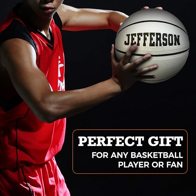HAMMET Personalized Basketball – Customized Basketball with Your Name or Text – Multiple Colors, Fonts & Designs Available – Durable for Indoor and Outdoor - Ideal Gift for Son, Daughter, Boy or Girl