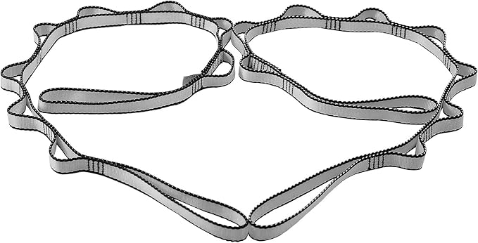 DASKING 23KN (5070 lbs) Heavy Duty Climbing Straps - 2 Pack Adjustable Daisy Chain Webbing for Aerial Yoga, Hammock, Fitness & Rigging - CE/EN566 Certified, Red/Grey