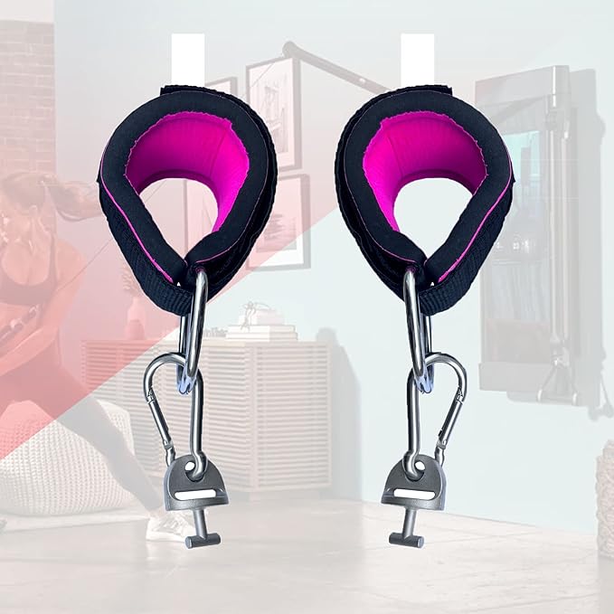 Ankle Workout Straps for Tonal Gym Machine,Hot Pink Adjustable Ankle Strap Attachments for Tonal,with Special Tonal Adapter Accessory