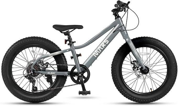 Glerc Mars Kids Mountain Bike, 20 24 Inch Fat Tire Bike for Teen Ages 6-14 Year Old, Bicycle with 2.8-Inch Wide Tires and 6 Speed Drivetrain, Multiple Colors
