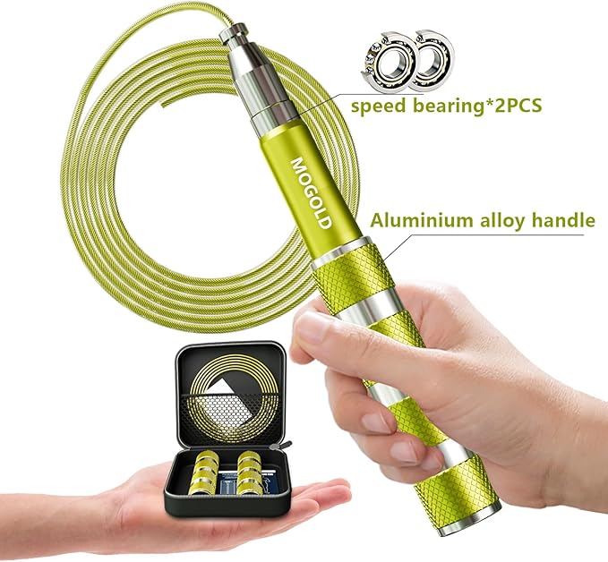 Speed Jump Rope - Tangle-Free Foldable Grip Skipping Rope for Fitness, Boxing & Cardio - Durable PVC Cable for Men Women