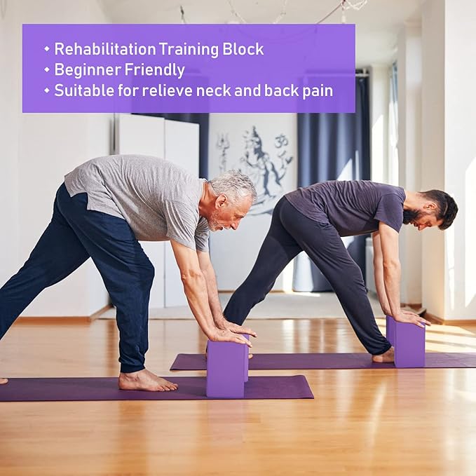 Wettarn 6 Pack Yoga Blocks 9 x 6 x 4 Inch Eva Foam Lightweight Non Slip Yoga Props for Yoga Pilates Stretching Meditation