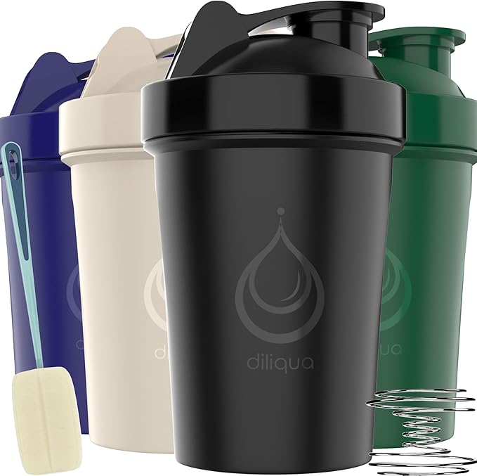 4 PACK, 20 oz Shaker Bottles with Wire Whisks for Protein Mixes | Leakproof Blender Shaker Bottle Pack | BPA-Free & Dishwasher Safe | Shaker bottle | Shaker Cups for shakes Bottle Pack