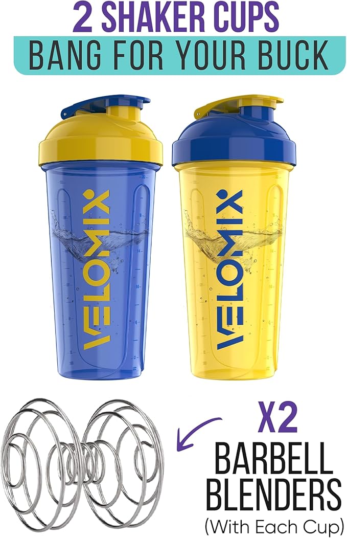 '-2 Pack- 28 oz Protein Shaker Bottles for Protein Mixes - 2x Wire Whisk | Leak Proof Shaker Cups for Protein Shakes | Protein Shaker Bottle Pack (Stand Strong Pack)