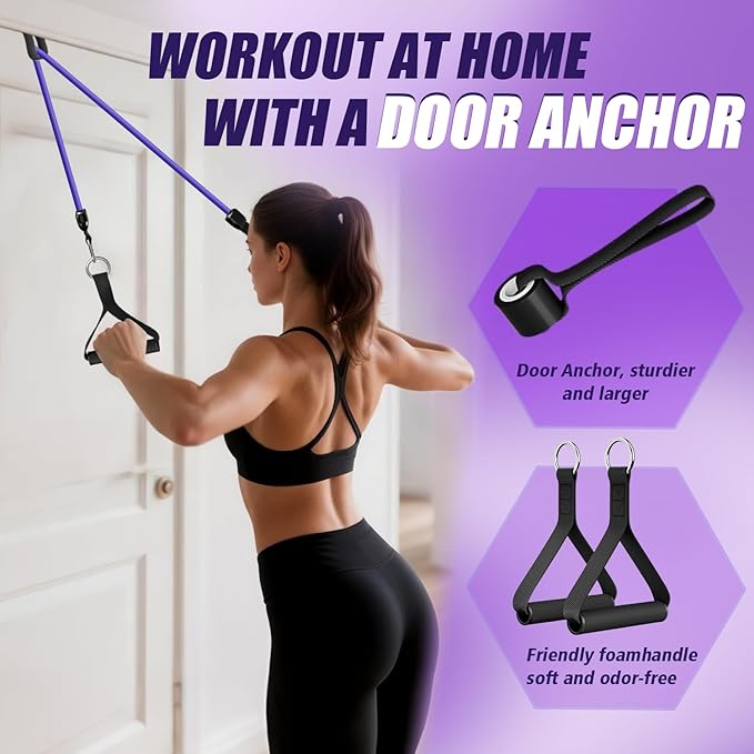 WHATAFIT Resistance Bands, Exercise Bands,Resistance Bands for Working Out, Work Out Bands with Handles for Men and Women Fitness, Strength Training Home Gym Equipment