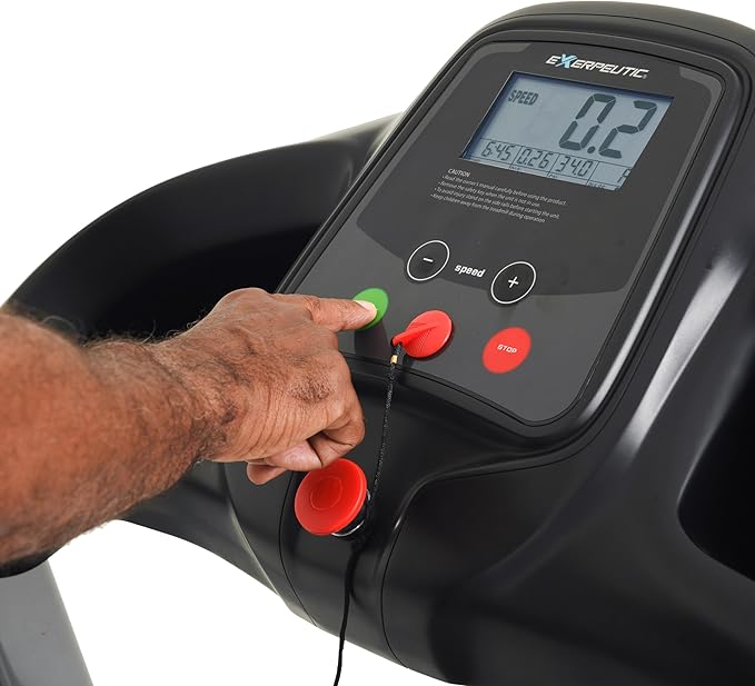 Senior Fitness Treadmill, 400 lb Capacity, Safe Design with Full-Length Rails, Low Step-Up Height, 0.2–4 MPH Motorized Walking Treadmill for Elderly, Recovery & Home Exercise