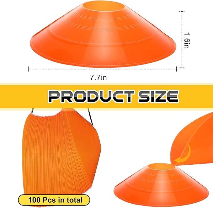 100 Pcs Soccer Training Cones Kit Field Pro