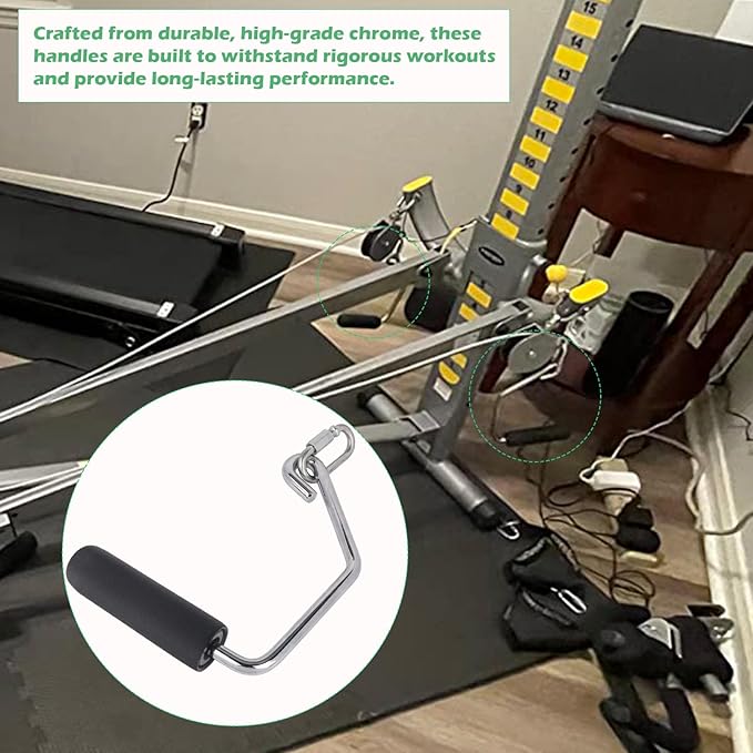 Open Ended Chrome Grip Handles for Total Gym Accessories - Compatible with Total Gym XLS, Supra, Electra, FIT - Replacement Parts