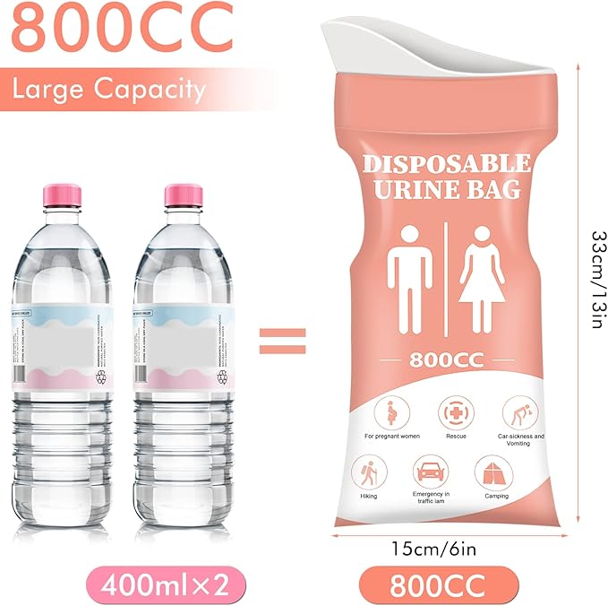 DIBBATU Disposable Urinal Bag 24 PCS 800ML Emergency