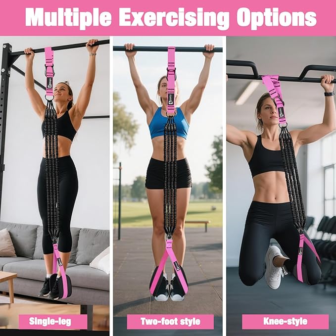 Pull Up Assistance Bands,Up to 300 lbs Assistance,Adjustable Heavy Duty 4 Resistance Bands for Pull up, with Feet/Knee Rest, Handle and Door Anchor for Home Gym Fitness Exercise Strength Training