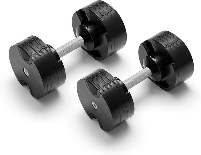 NÜOBELL® Adjustable Dumbbell Set, 5-50 LB or 5-80 LB, Easy Twist 2024-25 Model, All-In-One Weights Set (Pair) for Home, Original Manufacturer