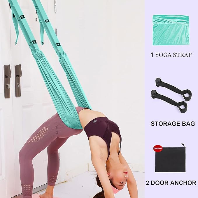 Tchrules Leg Stretcher Strap, Backbend Training Belt with Door Anchor, Flexibility Trainer Stretching Equipment Assist Stretch Strap for Fitness Gymnastics Dance Aerial Yoga Ballet