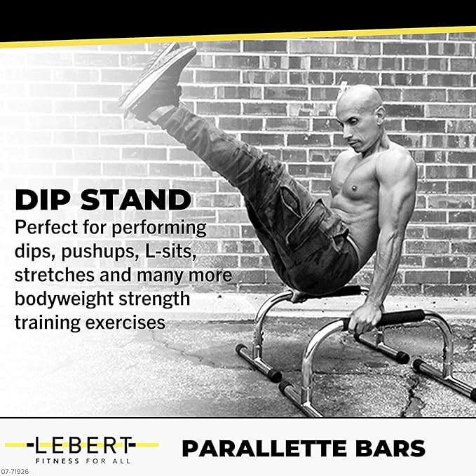 Lebert Fitness Parallette Push Up Bars Dip Station