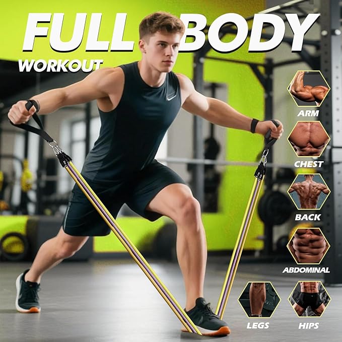 WHATAFIT Resistance Bands, Exercise Bands,Resistance Bands for Working Out, Work Out Bands with Handles for Men and Women Fitness, Strength Training Home Gym Equipment