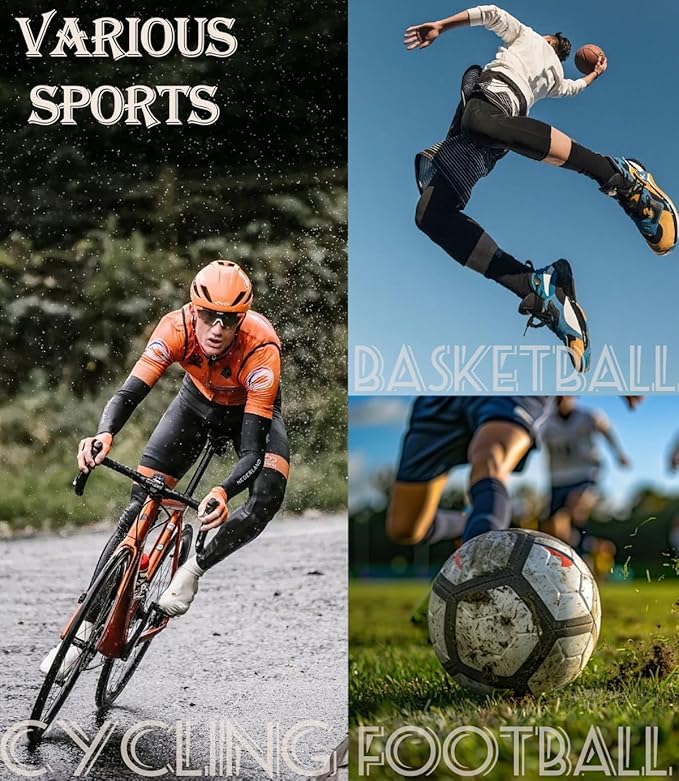 KMOLY 1 Set Soccer Grip Socks,Shin Guard Sleeves for Football Basketball for Men and Women Black/White One Size