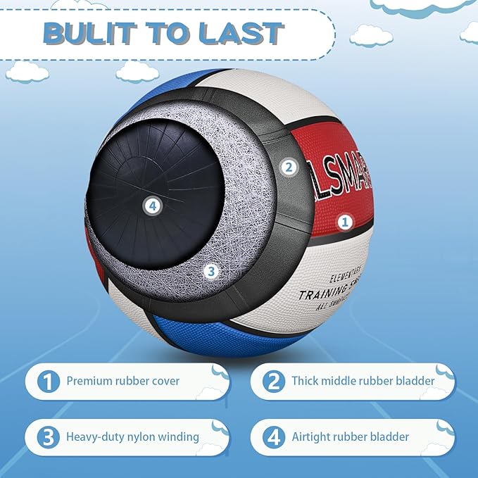 Kids Youth Basketball Size 4/5, 25.5"/27.5" Basketball for Boys and Girls Indoor Outdoor Play