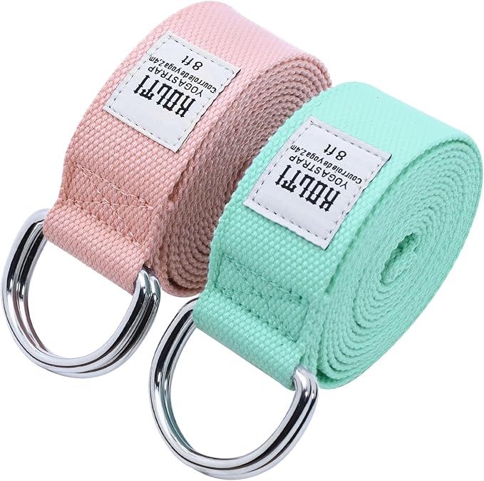 Yoga Exercise Adjustable Straps 8FT with Durable D-Ring for Pilates & Gym Workouts | Hold Poses, Stretch, Improve Flexibility & Maintain Balance