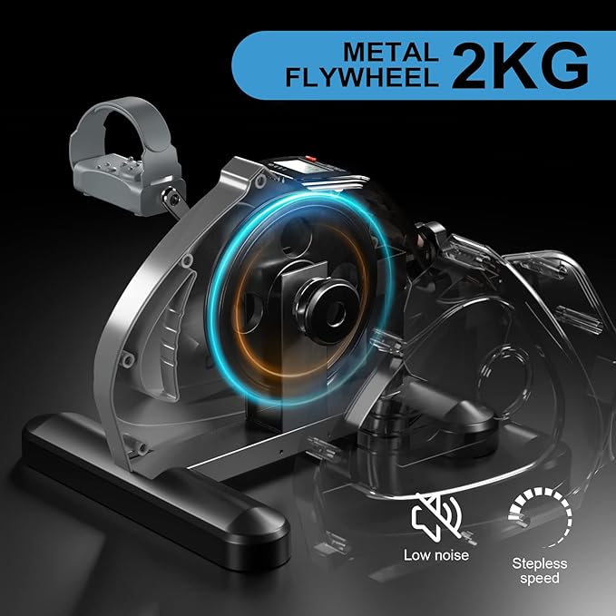 Under Desk Bike Pedal Exerciser Portable Mini Home Exercise Bike with 5LBS Flywheel Sitting Peddler Exerciser for Seniors Legs and Arms Trainer Physical Therapy Equipment Fitness Exercise Bicycle