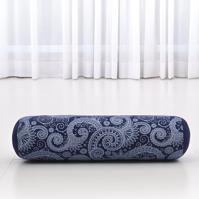 Leewadee Small Yoga Bolster – Shape-Retaining Cervical Neck Roll, Tube Pillow for Comfortable Reading, Kapok Filling, 22 x 6 x 6 inches