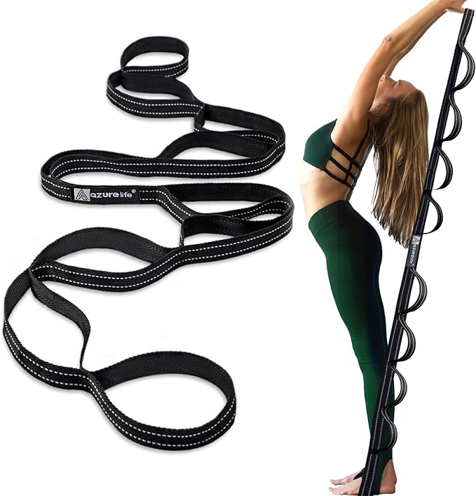 Premium Durable Stretch Straps with Loops, Stretching Strap for Physical Therapy, Multi-Loop Yoga Strap Fitness Exercise Strap for Yoga, Pilates, Dance, Flexibility&Exercise