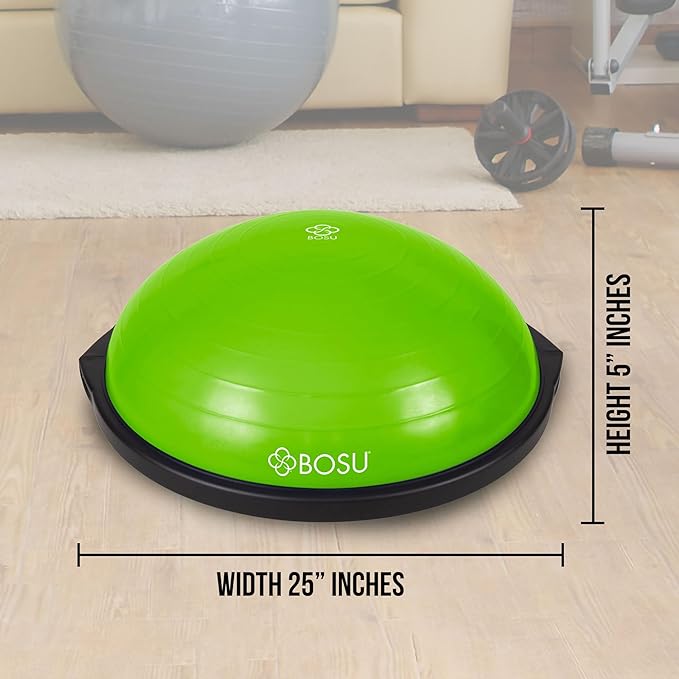Bosu Pro Multi Functional Home Gym Full Body Balance Strength Trainer Ball Equipment with Guided Workouts and Pump