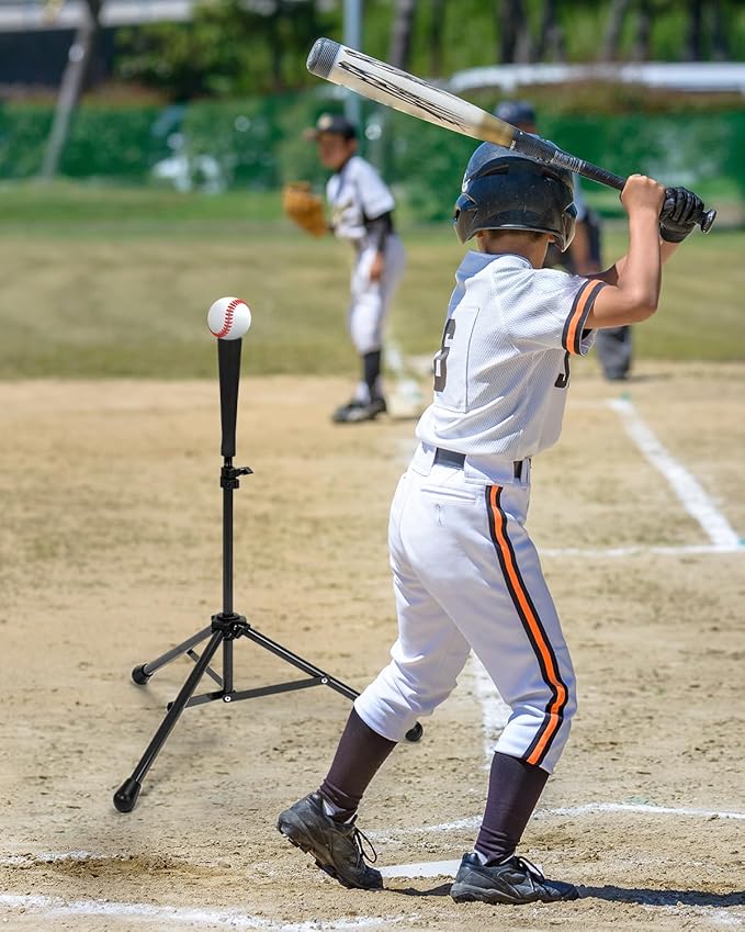 Gonex Baseball Softball Practice Hitting Batting Tripod Stand Rubber Tee Collapsible Portable with Carrying Bag
