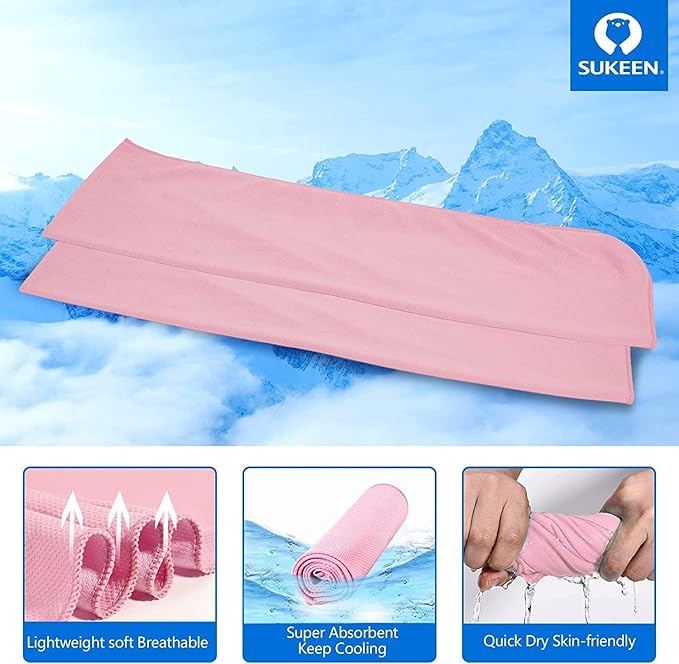 Sukeen Cooling Towel (40"x12"), Ice Towel Sets,Soft Breathable Chilly Towel,Microfiber Towel for Yoga,Sport,Running,Gym,Workout,Camping,Fitness,Workout & More Activities, 6 Pack