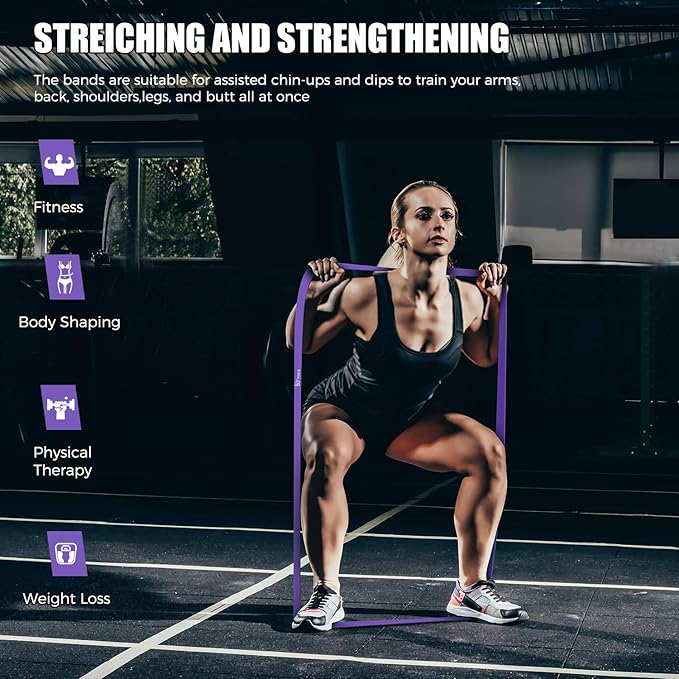 VEICK Resistance Bands for Working Out, Exercise Bands, Workout Bands, Pull Up Assistance Bands, Long Heavy Stretch Bands Set for Men and Women, Power Weight Gym at Home Fitness Equipment