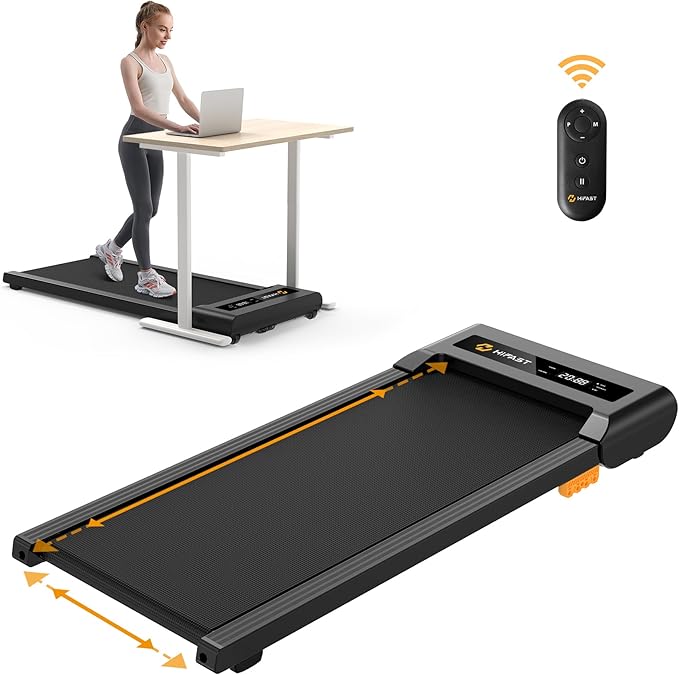 Walking Pad, 2.5HP Under Desk Treadmill for Home Office, 300 Lbs Capacity Portable Treadmills with Remote Control & LED Display, 2 in 1 Running Pad for Walking Jogging and Running