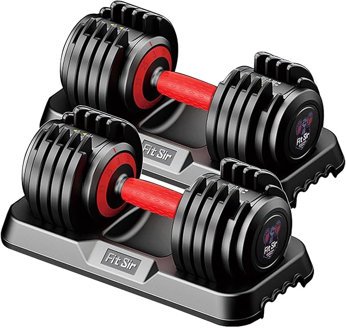 Adjustable Dumbbell Set 25/55/90LBS,10 in 1 Free Weights Dumbbell with Anti-Slip Texture Handle,1 Sec Speed Adjustment Men/Women Gym and Home Strength Training Equipment.