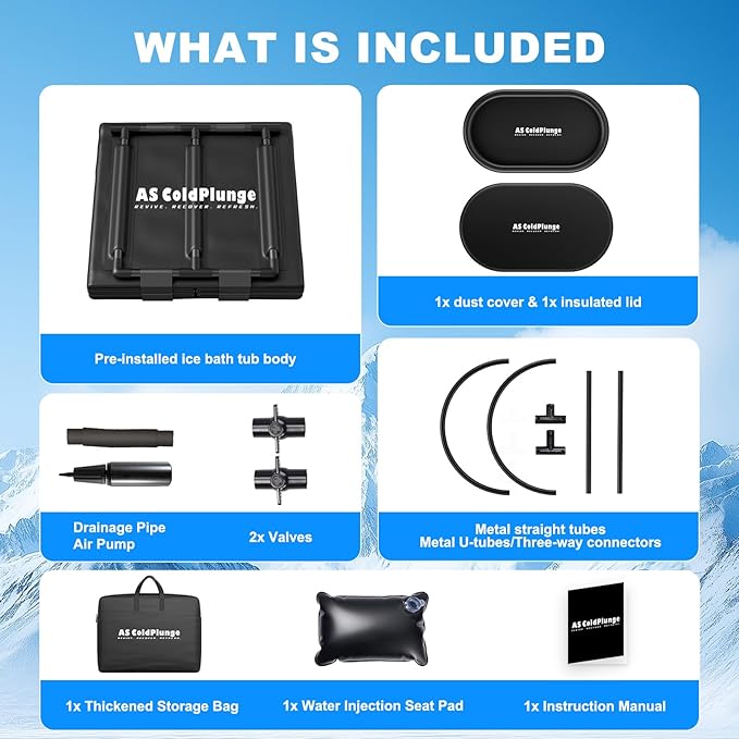 Ice Bath Chiller & Cold Plunge Tub Kit, 1/3HP Cold Plunge Chiller with External Pump & Filter, Upgraded XXL 148Gal Ice Pod, Cold Plunge Tub with Water Chiller for Cold Therapy Recovery