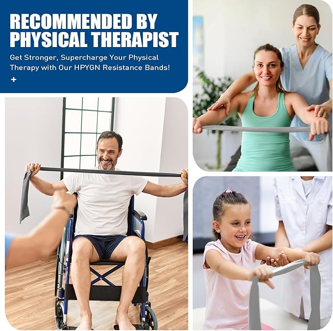 Resistance Bands, Exercise Bands, Physical Therapy Bands for Strength Training, Yoga, Pilates, Stretch Elastic Band with Different Strengths, Workout Bands for Home Gym