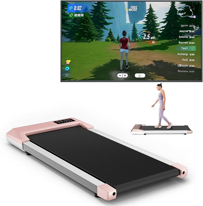 SupeRun Walking Pad, Under Desk Treadmill, 3 in 1 Portable Treadmill with Remote Control LED Display, 2.5 HP Quiet Walking Jogging Machine for Office Home Use, 300 Lbs Capacity