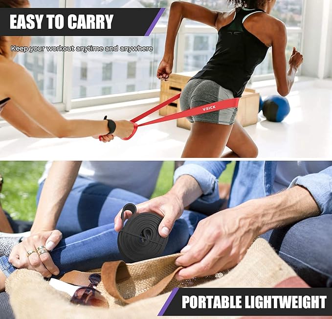 VEICK Resistance Bands for Working Out, Exercise Bands, Workout Bands, Pull Up Assistance Bands, Long Heavy Stretch Bands Set for Men and Women, Power Weight Gym at Home Fitness Equipment