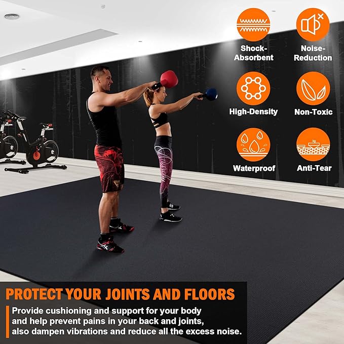 Large Exercise Mat 8'x5' 12'x6' Workout