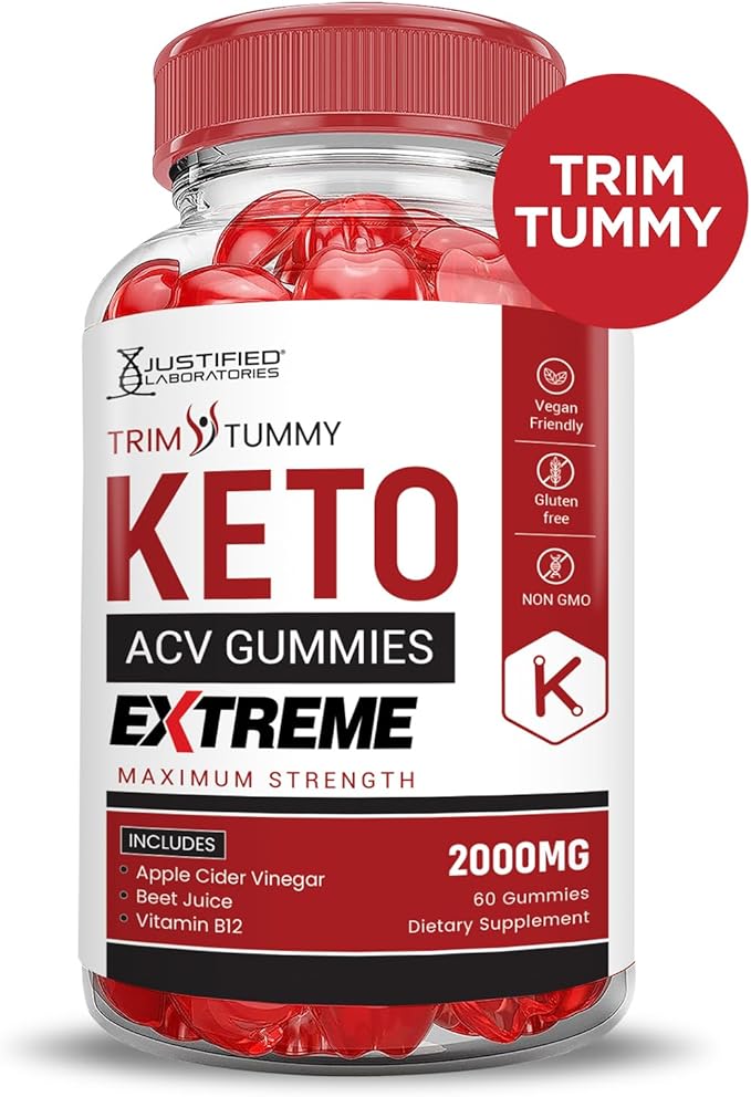 (3 Pack) Trim Tummy Keto ACV Gummies Extreme 2000MG Trim Tummy Keto Gummies Apple Cider Vinegar Formulated with Pomegranate Beet Juice Powder B12 Vegan Non GMO 180 Gummys