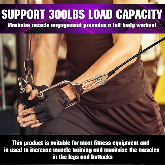 2 Pcs 10" Gym Extension Cable Attachments, Black Thick Stable Fitness Equipment Extension Cord, Extend Workout Angles Tool Suitable for Bowflex Home Gym for LAT/Tricep Pull Down and Leg