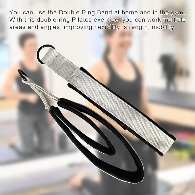 Pilates Double Loop Straps for Reformer, D Ring Straps Handle, Yoga Exercise Straps, 2 PCS