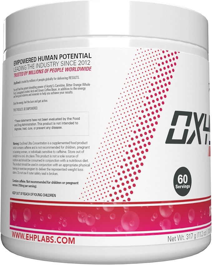 EHP Labs OxyShred Thermogenic Fat Burner - Pre-Workout Powder with L-Glutamine, Acetyl L-Carnitine, Metabolism Booster, Weight Loss, Appetite Control, Energy Drink, Dr. Soda Pop, 60 Servings
