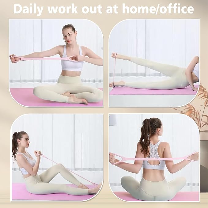 Figure 8 Fitness Resistance Band, Elastic Bands for Working Out,Arm,Back Training Elastic Ropes, Exercise Equipment for Yoga, Pilates,Physical Therapy,Stretching(3 Pack)